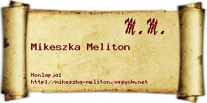 Mikeszka Meliton névjegykártya